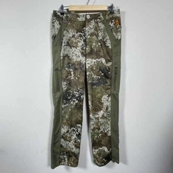 She Outdoor Pants - SHE Outdoor Camo Hunting Pants Womens Medium Green Excellent Strata Fleece Lined